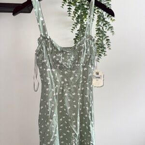 Altar'd State Green Floral Mini Dress